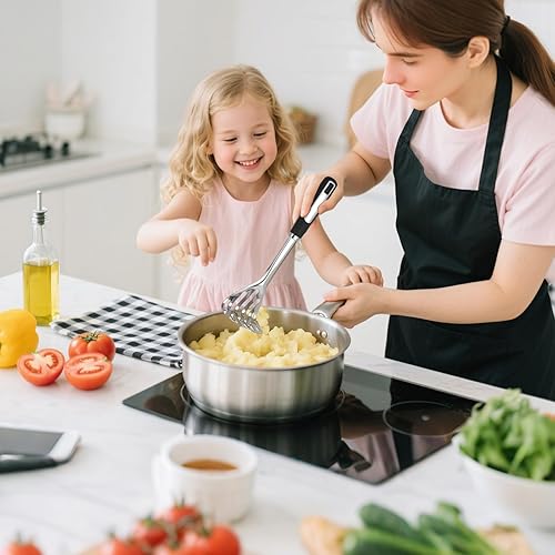 Miniatura 4 de Juego de 11 utensilios de cocina, utensilios de cocina de acero inoxidable, herramientas de cocina que incluyen espátula sólida y ranurada, cuchara