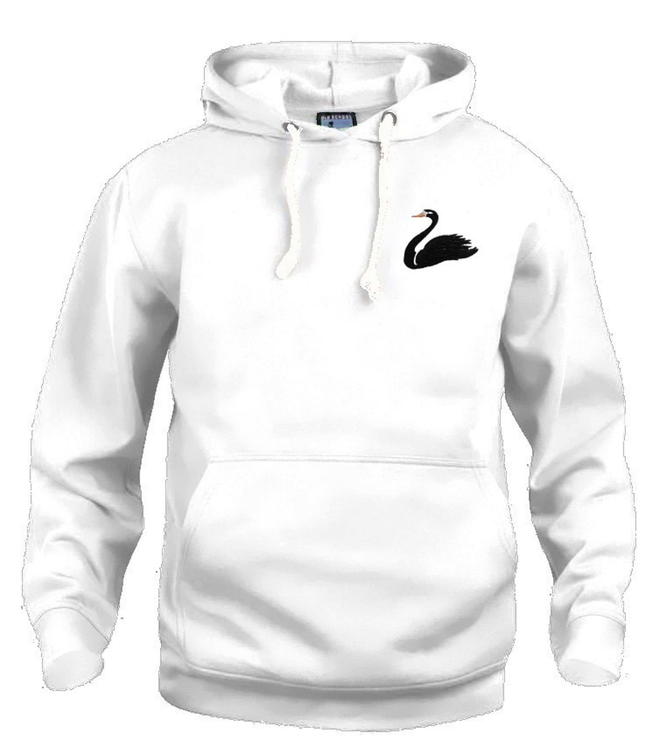 Swansea 1960s Retro Football Hoodie Embroidered Logo White