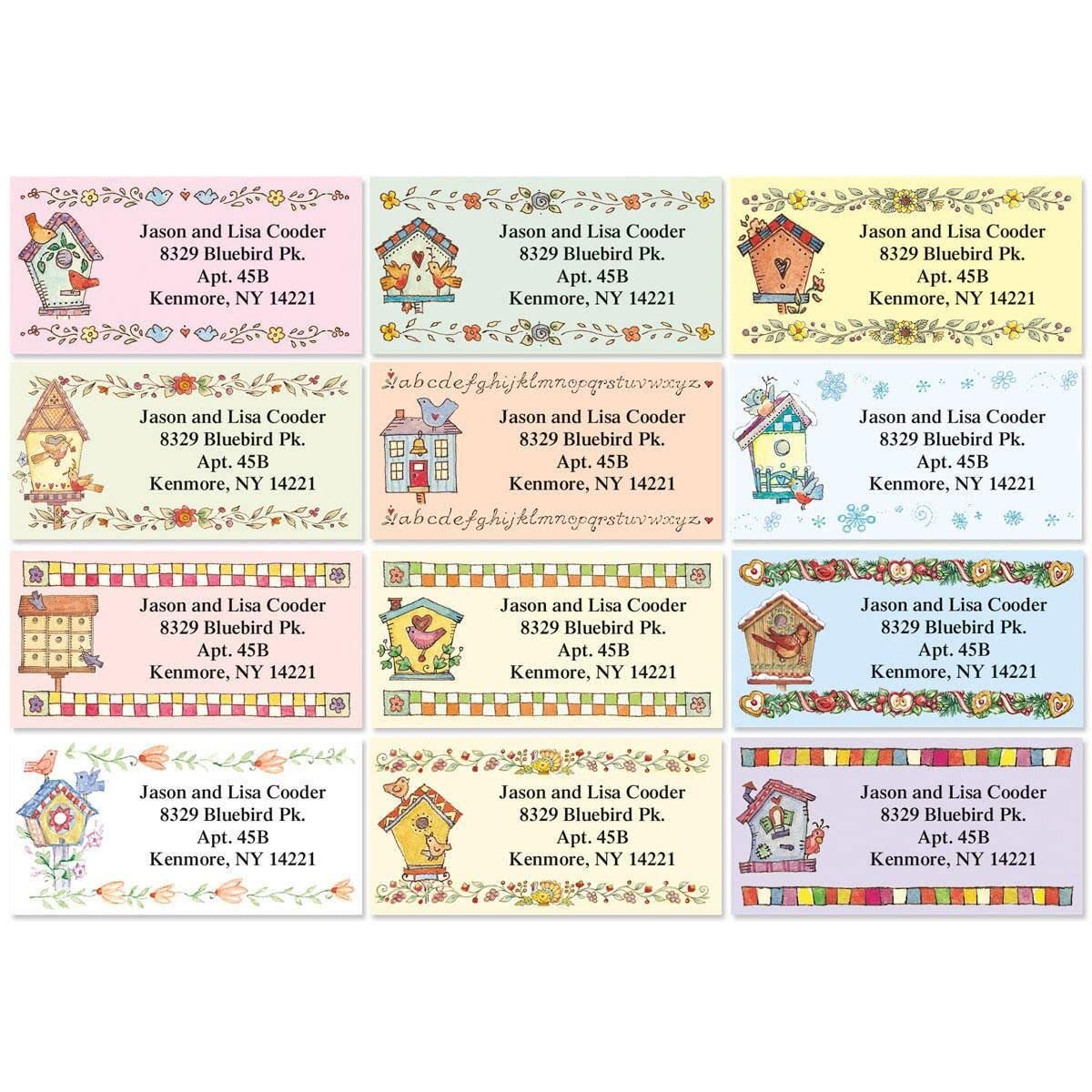 Colorful Images A Season at Home Return Address Mailing Labels, Personalize with Name & Addresses, Set of 144 Self Adhesive, Easy Peel Flat Label