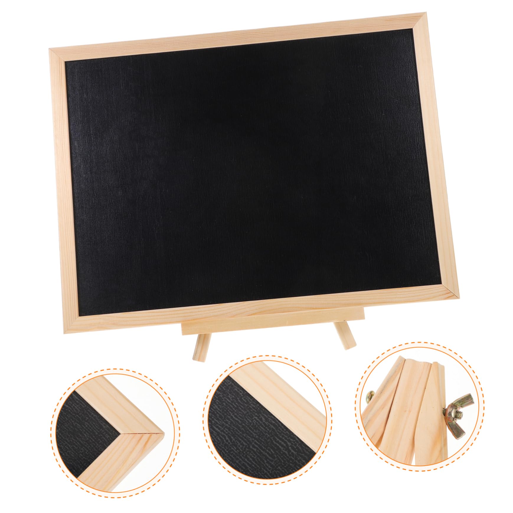 Kreidetafel Memotafel aus Korkholz mit Ständer Schwarz zum Beschriften mit Kreide für Geschäft und Hochzeit