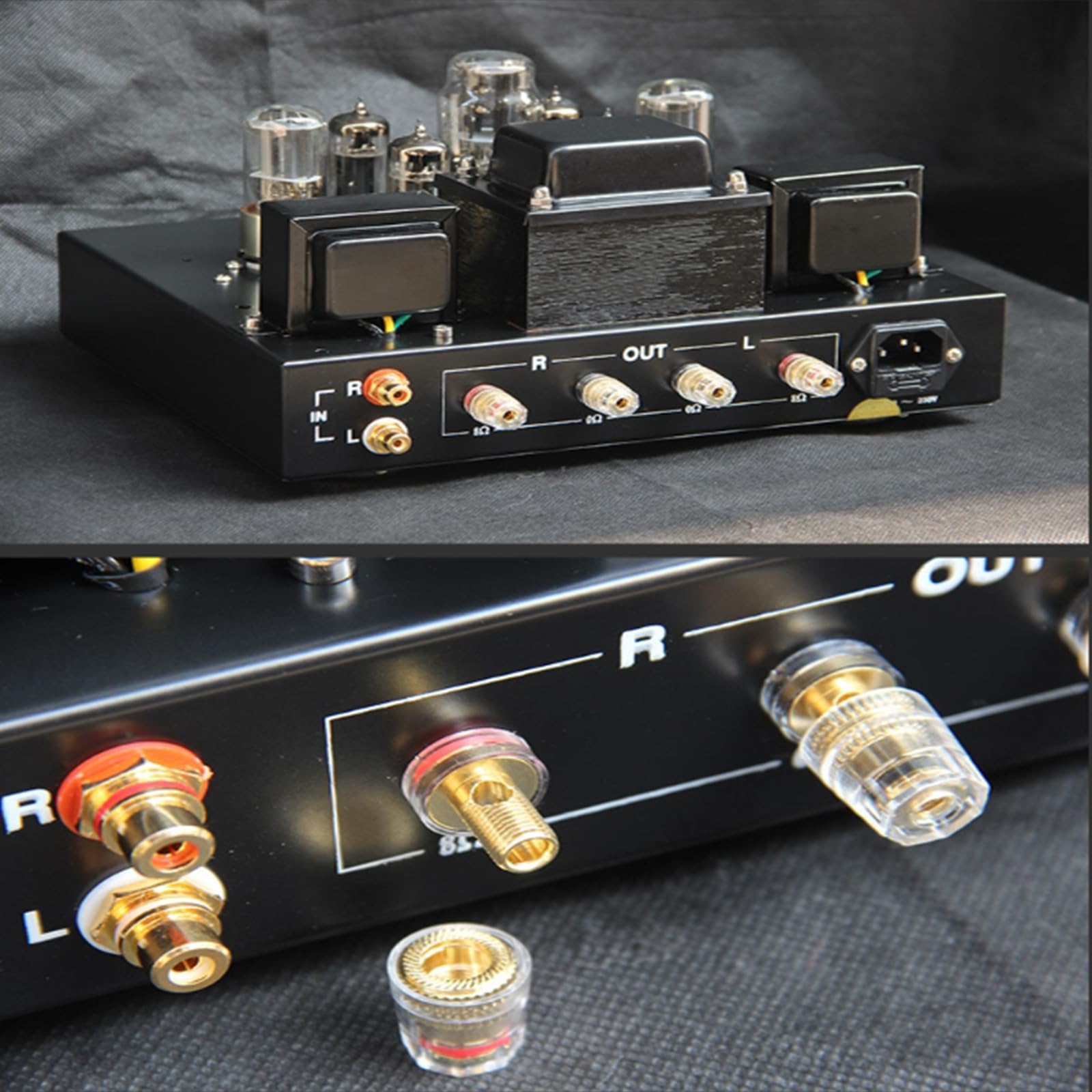 Amplificatore a valvole, amplificatore a valvole HiFi ibrido stereo integrato, amplificatore stereo HiFi, 6,8 WX2 RMS, con copertura antimagnetica del trasformatore, per musica audiofila, home theate