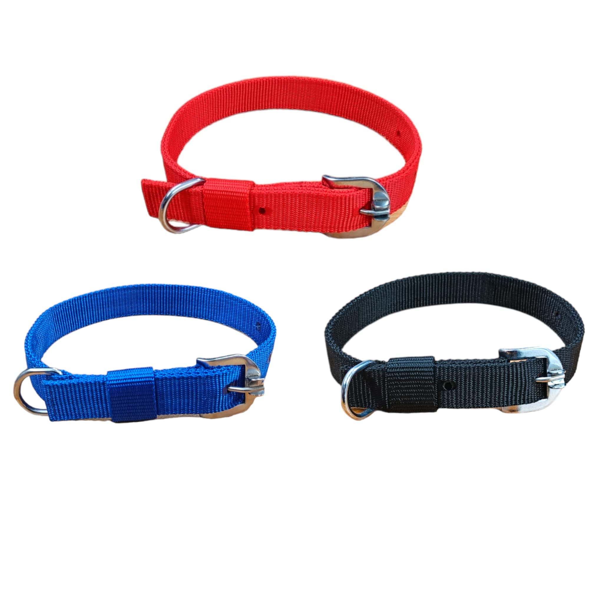 Hurrypets Dog Neck Adjustable Soft Extra Comfortable Nylon Basic 3pcs Collars for Training, Pug, Pomeranian, Shih tzu Collar (Small)