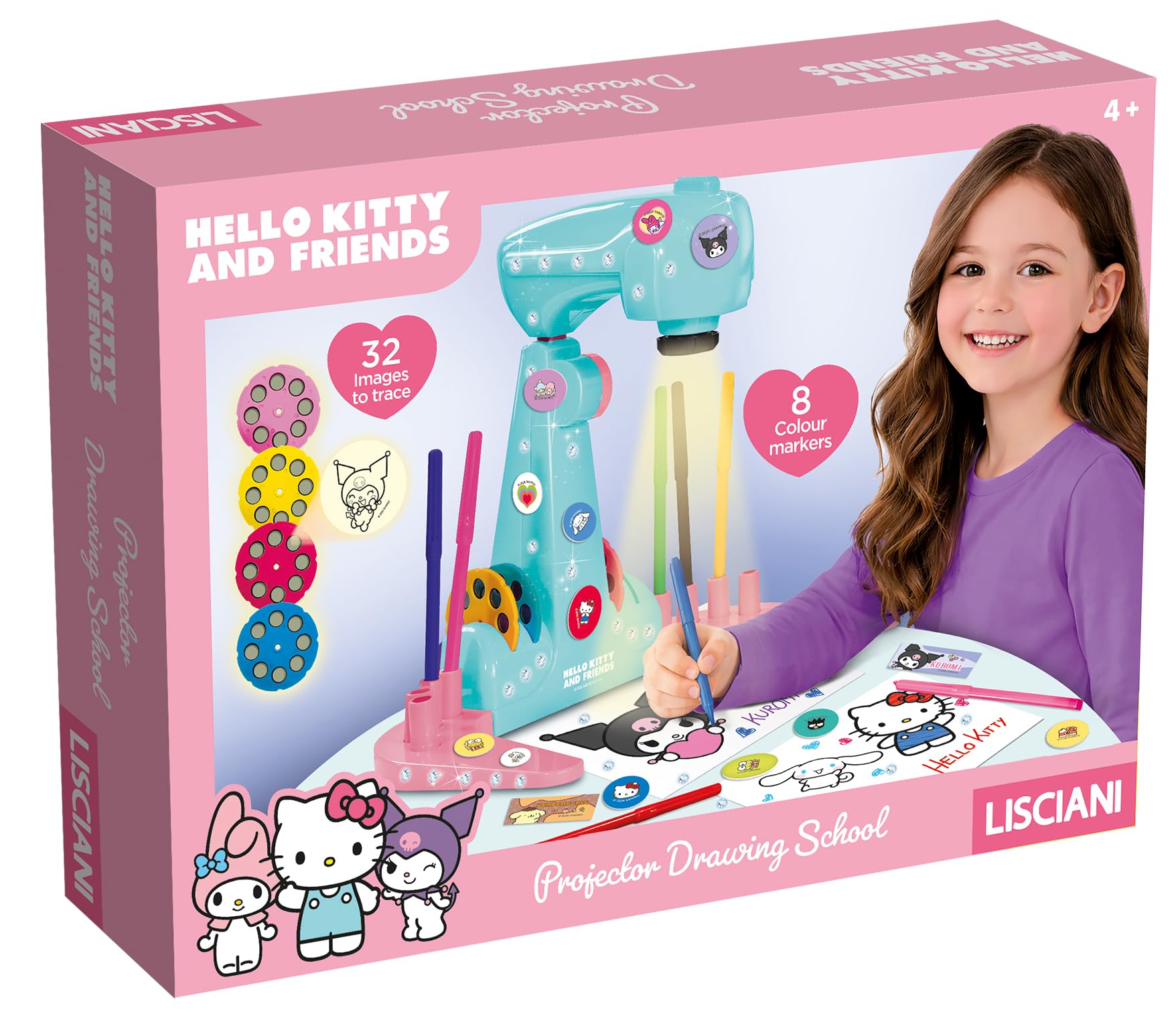Lisciani - Hello Kitty - LED Drawing Projector for Kids Age 4+ Craft Kit