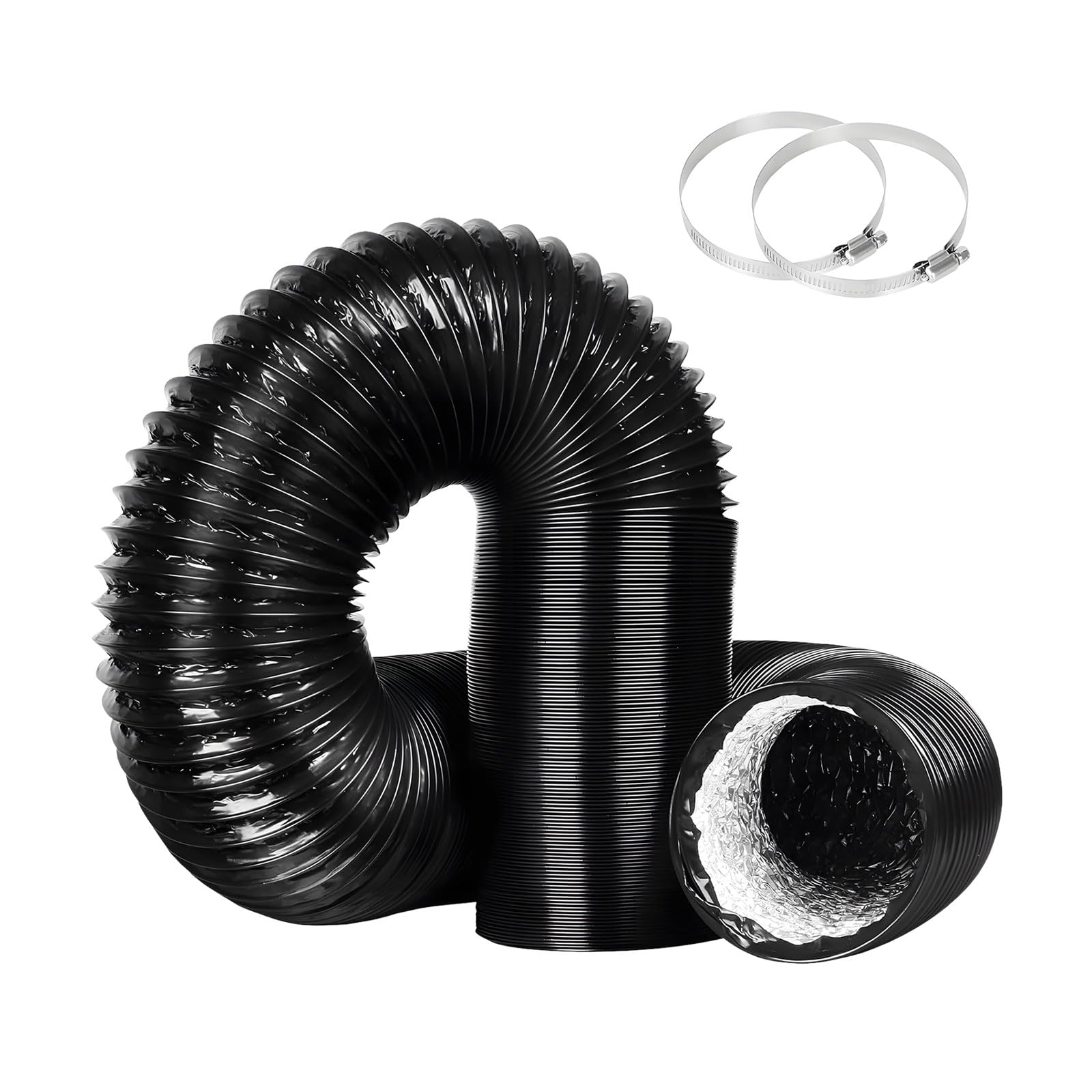 sodeber Of 1 4 Inch Heavy Duty Aluminum Foil Ventilation Hose for Dryer HVAC and Grow Tents Leak Proof Design Bath Vent Pipe