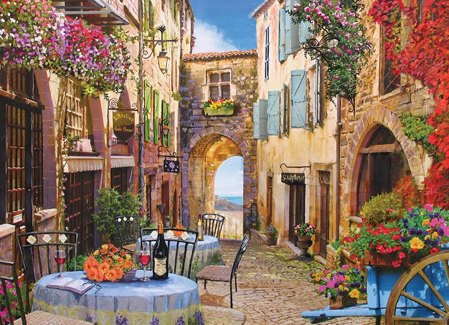 Cobble Hill 1000 Piece Puzzle - French Village - Sample Poster Included, 26.625" x 19.25"