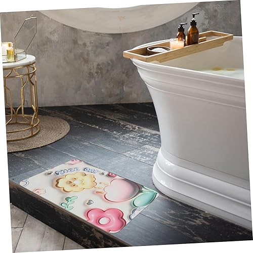 Miniatura 2 de Super Absorbent Diatomaceous Bath Mat Non-Slip Quick-Drying Floor Pad for Bathroom Entryway Soft Expandable with Cartoon Design Water-Absorbing and