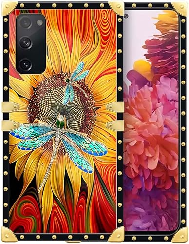 Miniatura 1 de TAMEFOX Funda compatible con Samsung Galaxy S20 FE, 4 libélulas en la flor TPU suave a prueba de golpes, funda cuadrada protectora para Samsung
