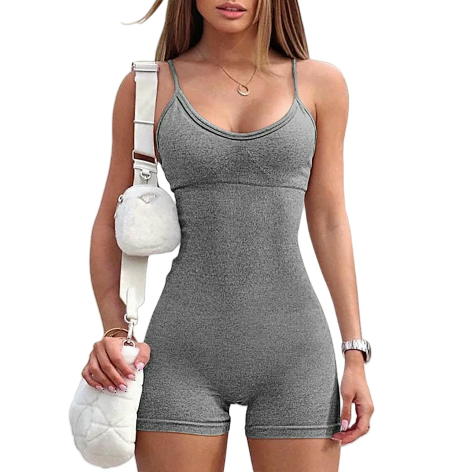 Shapewear damski kombinezon do jogi, seksowny, jednoczęściowy, spaghetti, pasek, kontrola brzucha, wyściełany biustonosz sportowy