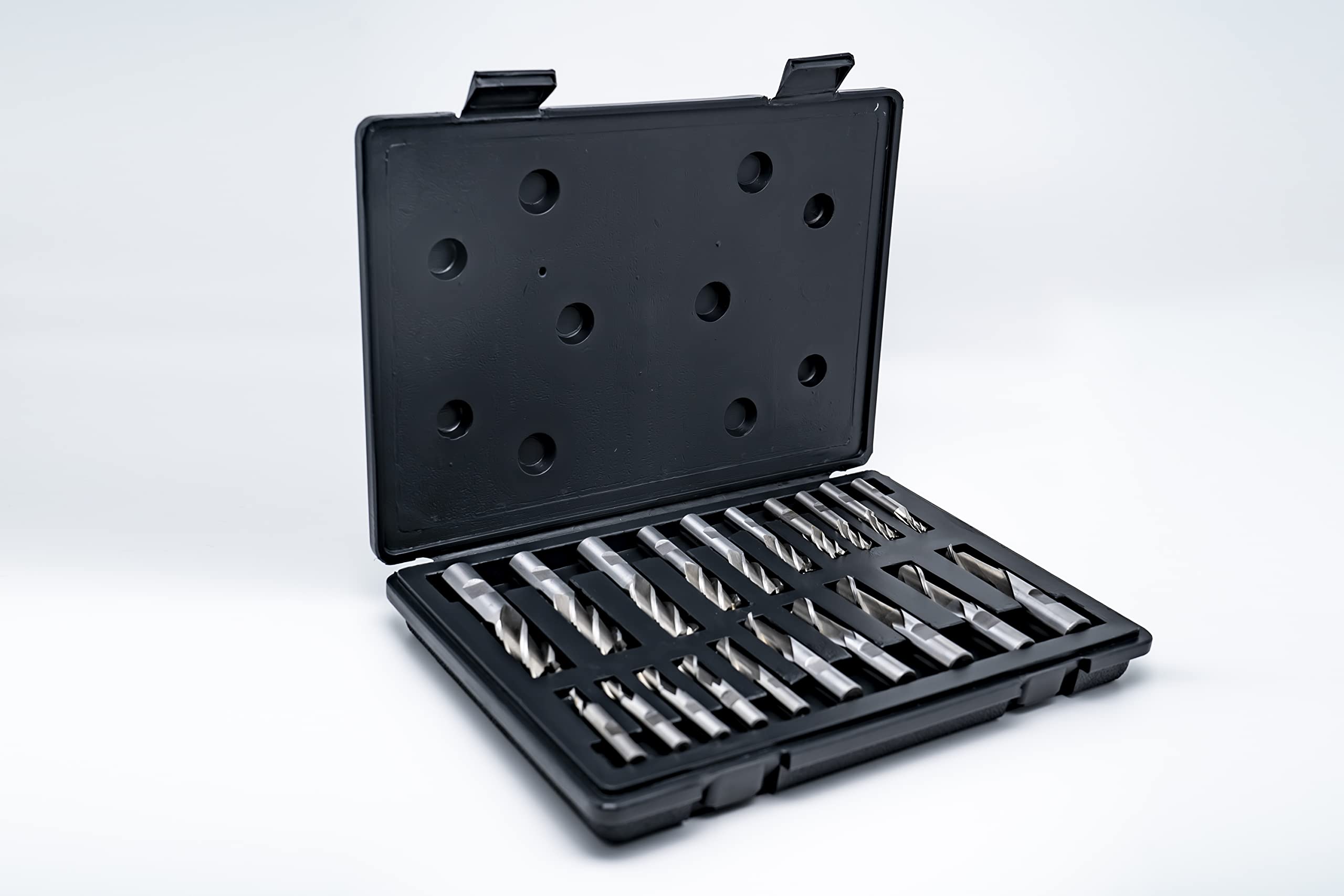 HSS 20 piezas dos y cuatro flautas de molino de extremo conjuntos con caja de plástico 3/16-3/4"