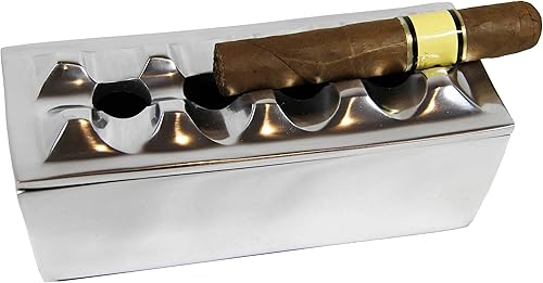Miniatura 2 de Cenicero de cigarros hecho de metal de aluminio  cenicero resistente al viento para puros a cigarrillos, diseño de 4 agujeros, resistente al viento