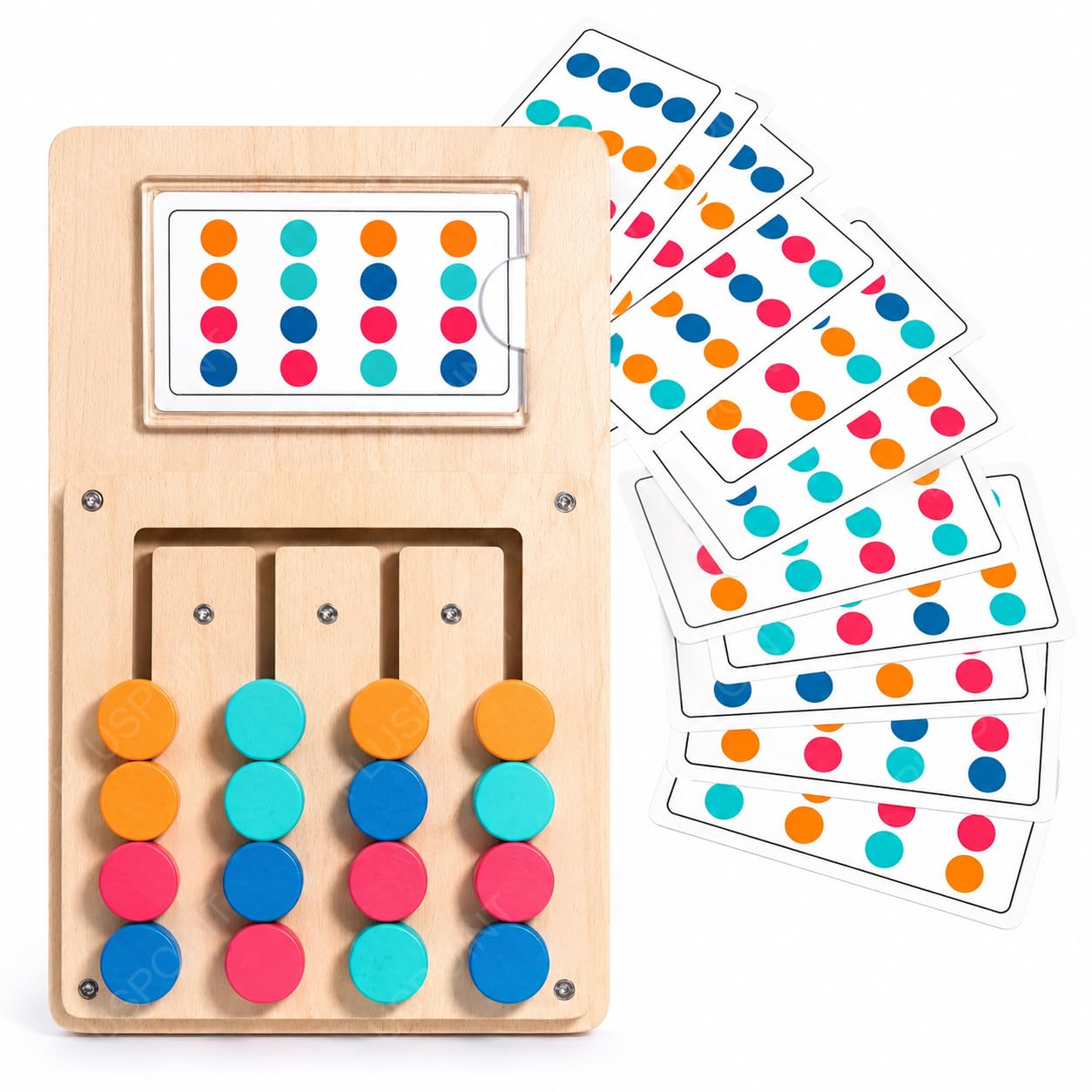 PLUSPOINT Wooden Emoji Face Changing Cube Puzzle Game Expressions Matching Block Puzzles Building Logical Educational Training Toys 16 Face Blocks & 72 Playing Cards Birthday Gift for Kids Boys Girls — Amazon image 31