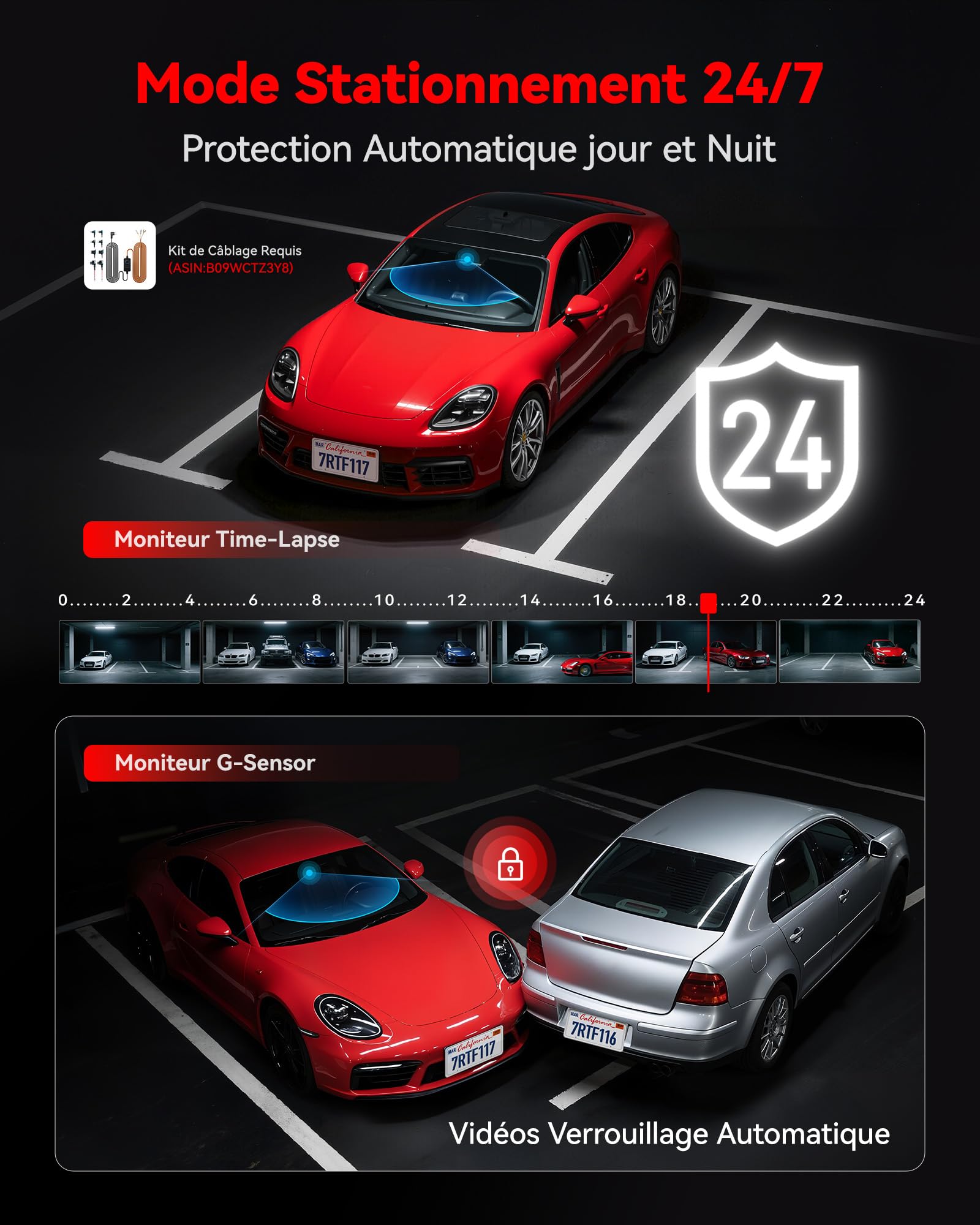 REDTIGER 4K Dashcam Voiture Avant, WiF avec App, Vision Nocturne