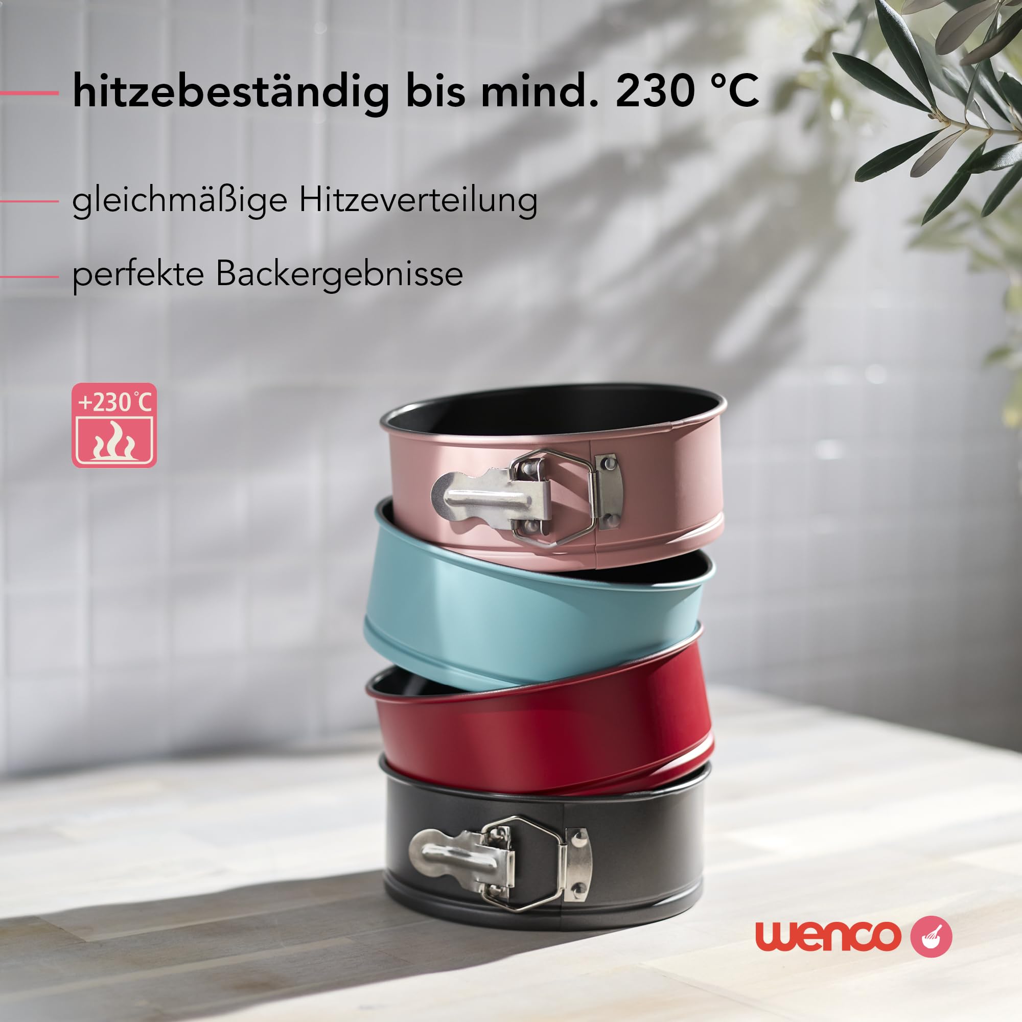 wenco Mini tortownica o średnicy 18 cm, idealna do małych ciast, wysokiej jakości powłoka nieprzywierająca, wykonana z wytrzymałej stali, odporna na wysokie temperatury, w stylowym kolorze szarym,