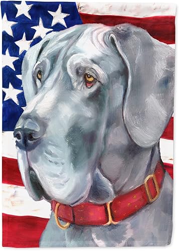 Miniatura 94 de Caroline's Treasures SS4017GF Bandera de Estados Unidos con Bulldog Inglés para jardín, bandera decorativa para patio exterior, patio, parterres,