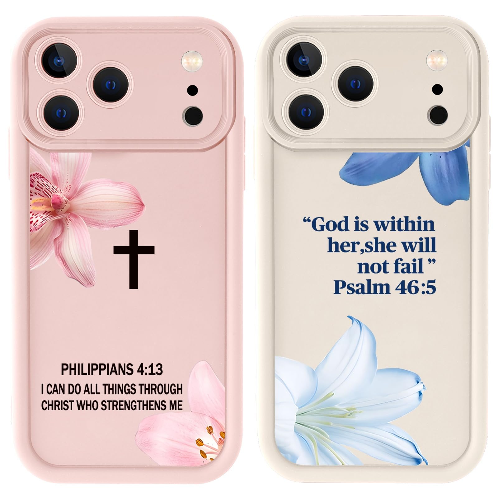 Coque iPhone 17 Pro chrétienne esthétique : cadeau idéal en TPU souple - Lot de 2 - 8