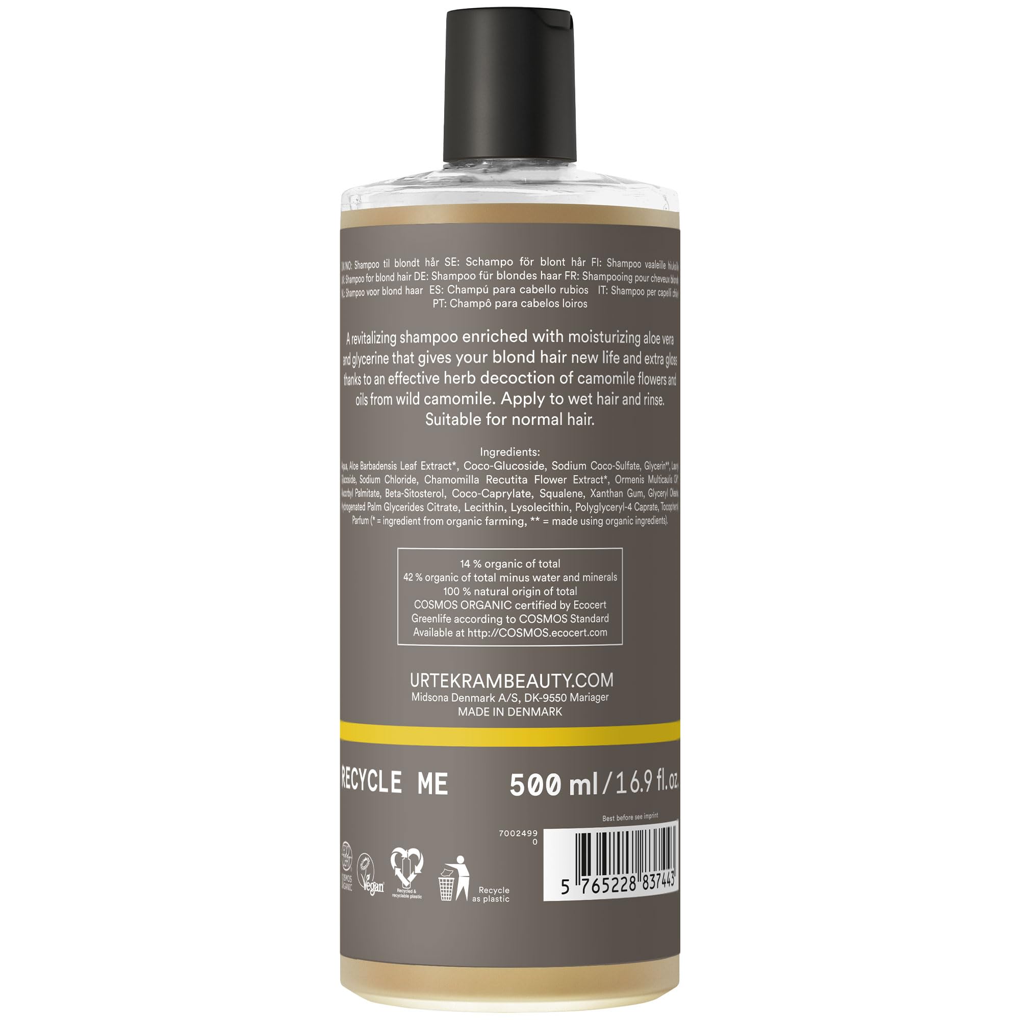 URTEKRAM Champu Manzanilla Cabello Claro szampon 500 ml