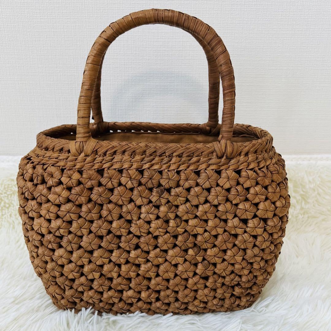 Amazon.co.jp: 山葡萄 六角花編みバッグ かごバッグ 六角花結び編み  