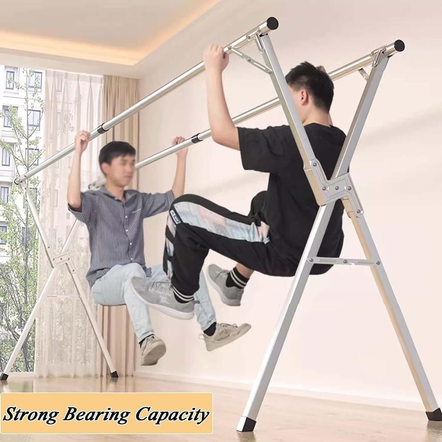 Foldable Space-Saving Clothes Rack Floor-Standing Clothes Rack Tripod Portable Rotating Clothes Rack，Adjustable Stainless Steel Laundry Drying Rack, Foldable Heavy Duty Clothes Dryer for Ind