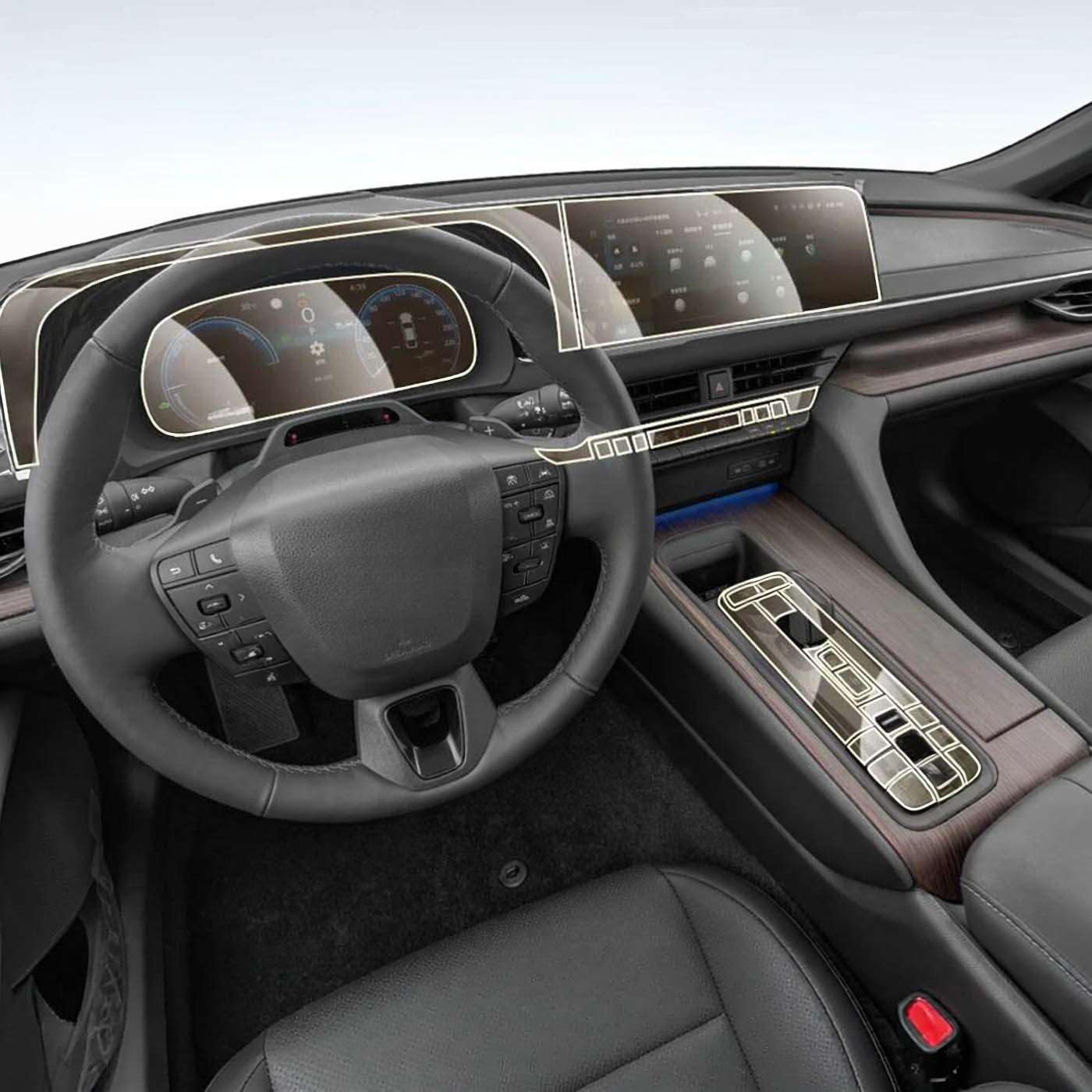 Car Interior Center Console Media Dashboard Navigation TPU Protector Film, for Crown 2025 Anti-Scratch