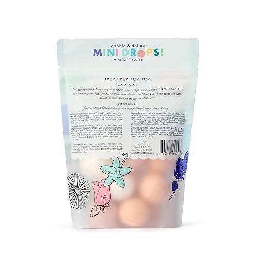 Miniatura 7 de Dabble & Dollop Bombas de baño, bombas de baño 100% naturales para niños, aromas originales, hechas en Estados Unidos, gotas hidratantes y