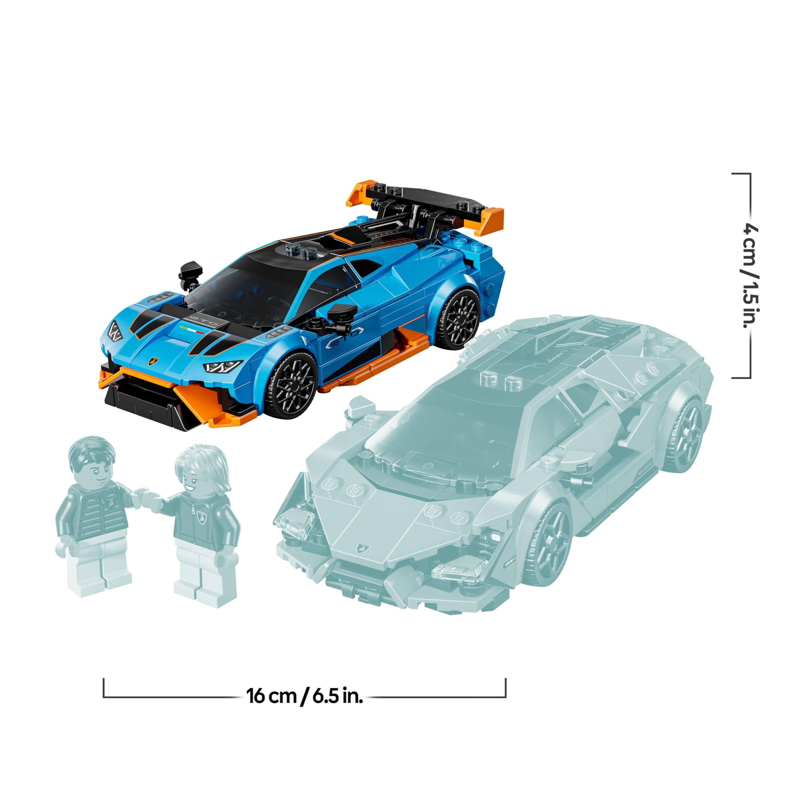 LEGO Speed Champions Lamborghini Revuelto y Huracán STO - Maquetas de Coches de Carreras de Juguete con 2 Minifiguras de Pilotos - Regalo de Cumpleaños para Niños de 10+ Años 77238