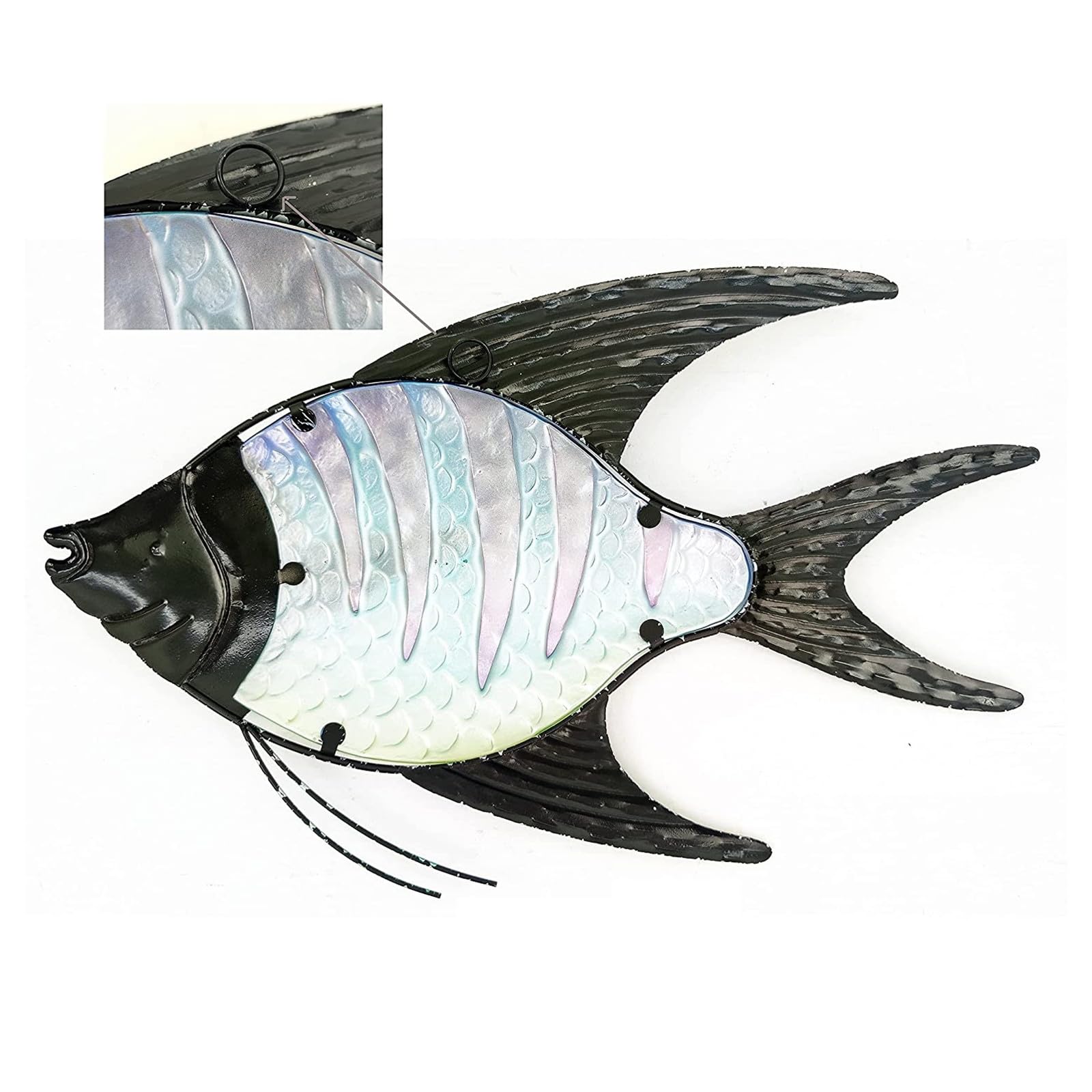 Décoration Murale Poisson En Métal 3D – Sculpture Fer Colorée Pour Jardin, Intérieur, Extérieur, Patio Ou Salon