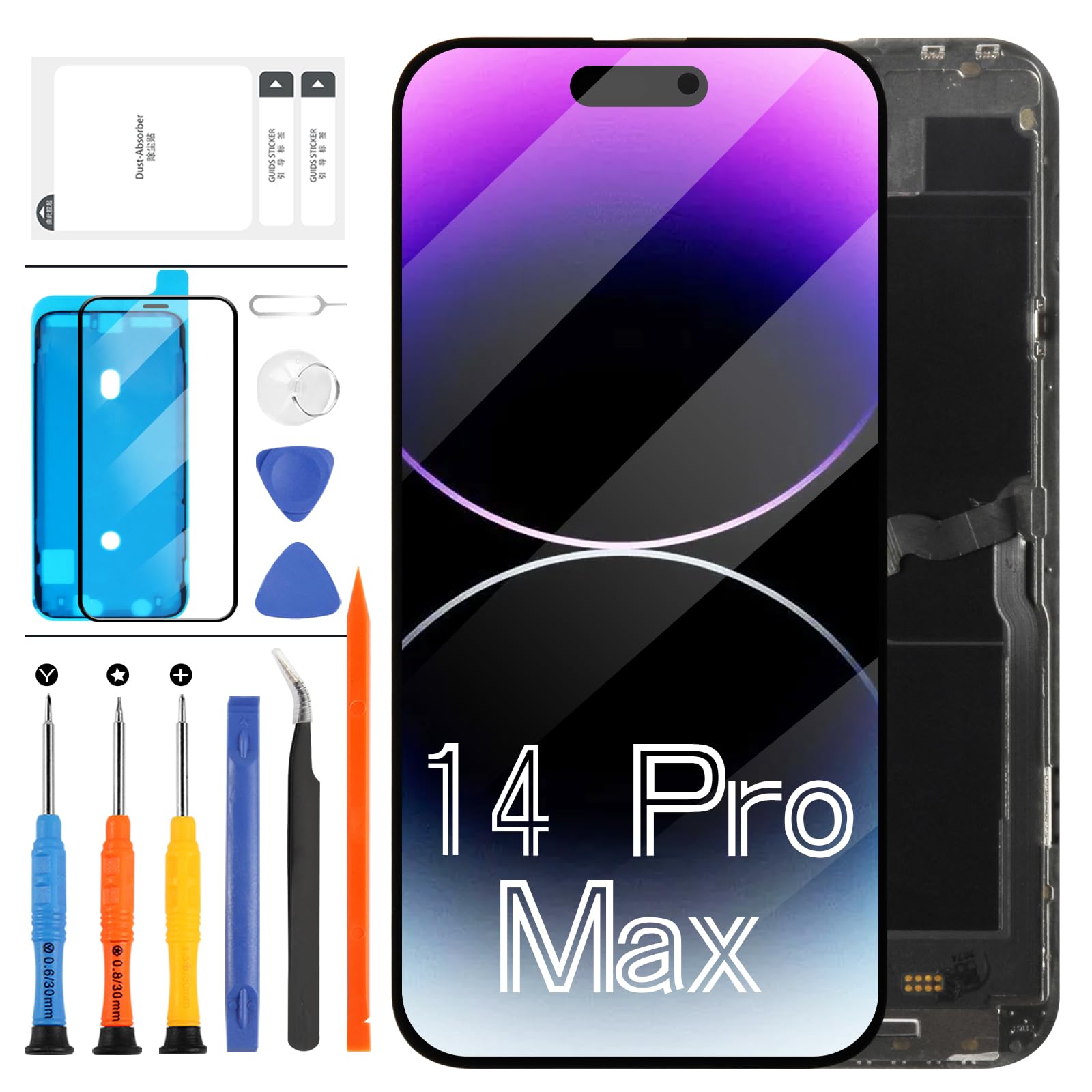 Écran iPhone 14 Pro Max OLED LADYSON tactile 3D pour modèles A2894 A2651