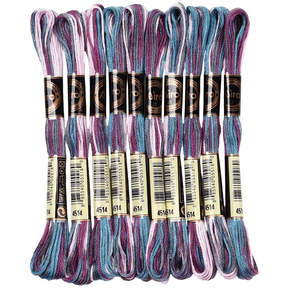 CABODYALS 10 Skeins 80M 6 Strands Gradient Cross Stitch Thread Variegated Embroidery Floss Friendship Bracelet String Yarn Threads Bulk for Hand Sewing Knitting Stitching Diy Crafts Making Bracelets