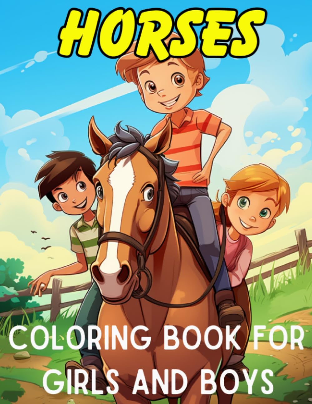 Horses Coloring Book for Girls and Boys: Horse Coloring Book for Kids ...