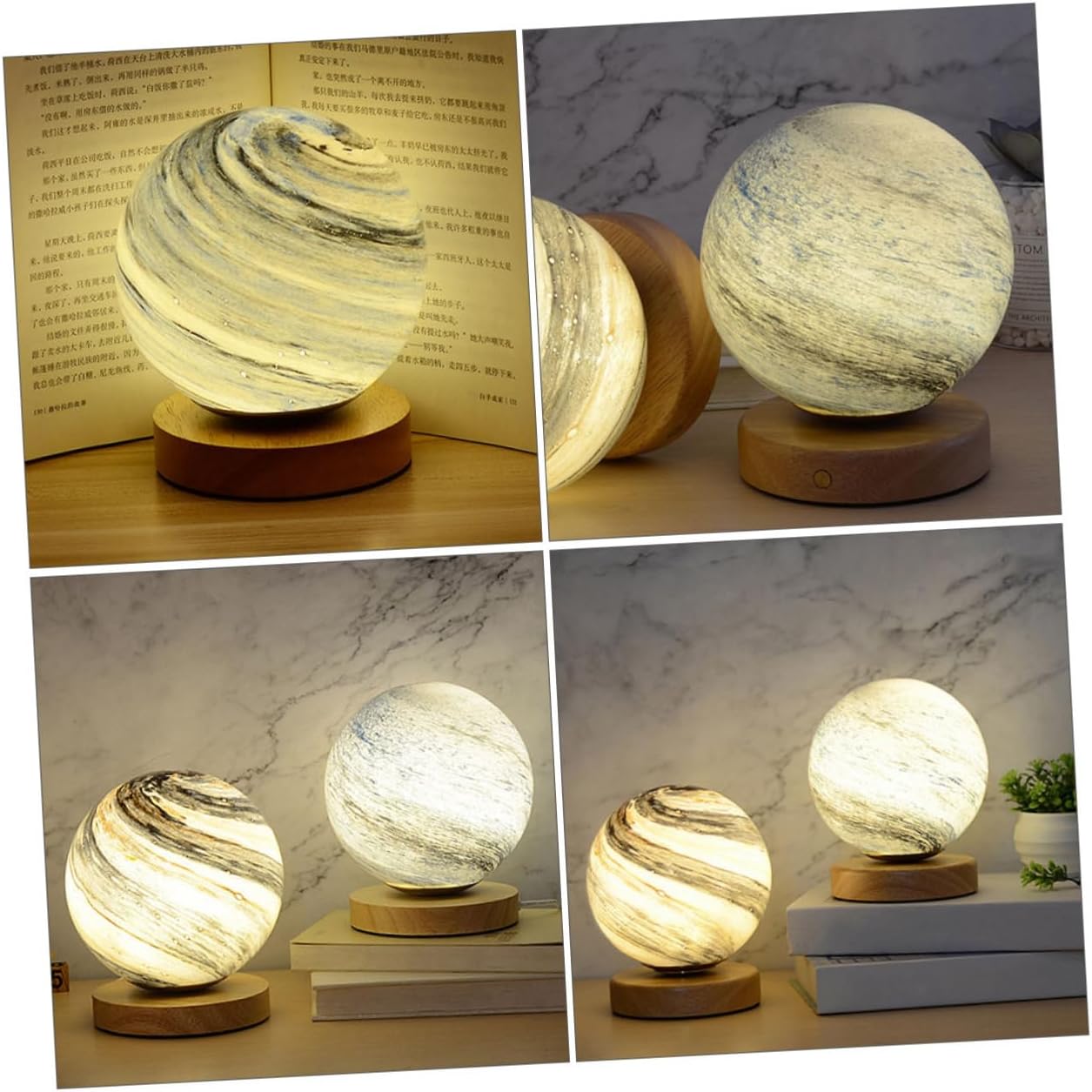 DOITOOL 1pc Creative Moon Lamp Led Night Light for Bedroom USB Powered Color Changing Decorative Table Lamp Romantic Boys and Girls and Adults