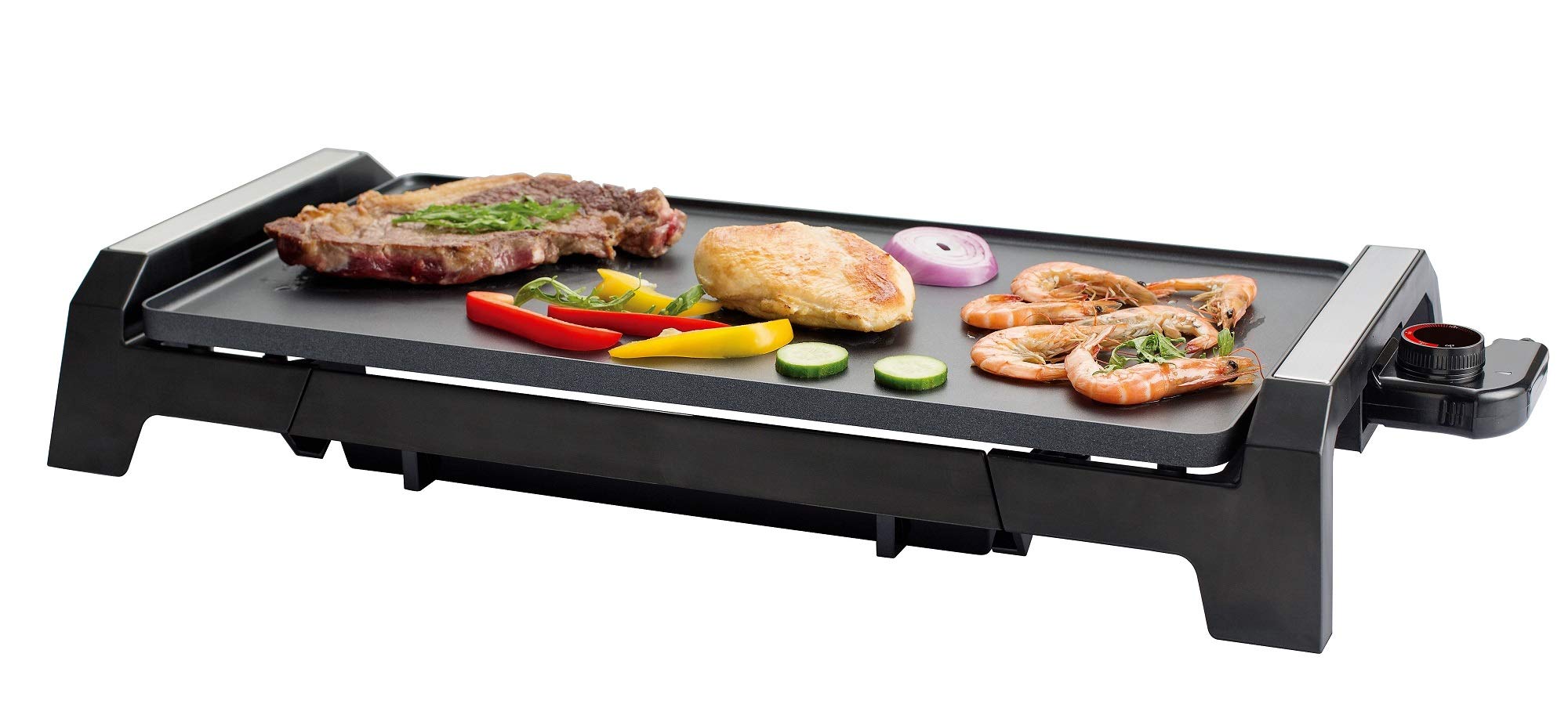 Senya SYCK-G021 Elektrische XL-Grillplatte 2200 W Antihaftbeschichtung Schwarz