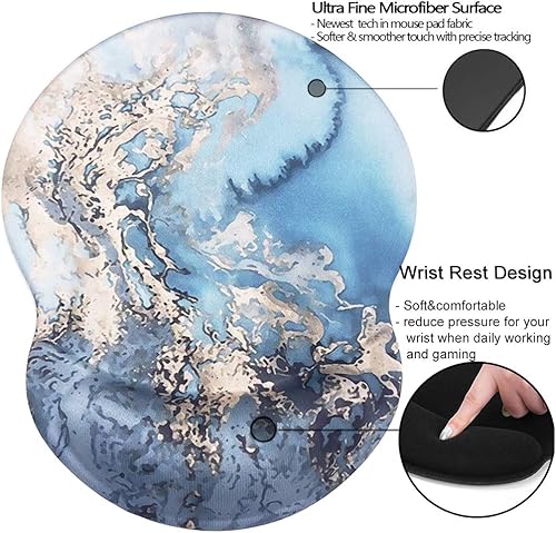 Miniatura 82 de Alfombrilla para mouse con soporte de muñeca, almohadilla antideslizante para mouse para oficina, computadora, laptop y Mac, cómoda y ligera
