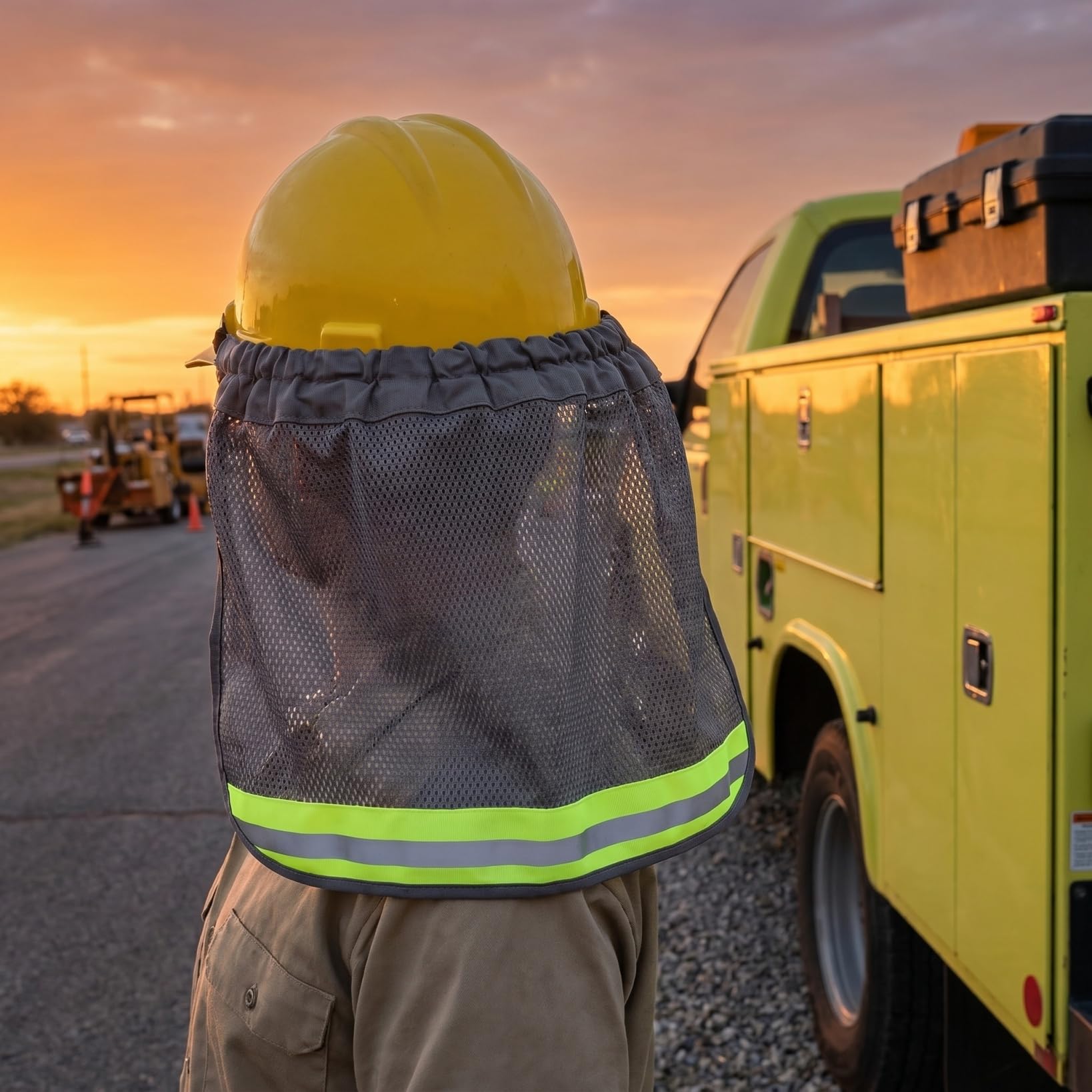 DOITOOL 3 Piezas Cascos De Obra Sombra De Cuello para Sombrero Duro con Visera Reflectante Cubierta Ligera Y Transpirable para Trabajadores De ConstruccióN Al Aire Libre Trabajo Exterior Jardinería