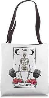 Deadlifts Tarot Card Occult Workout Esoteric Gothic Goth Gym Tote Bag