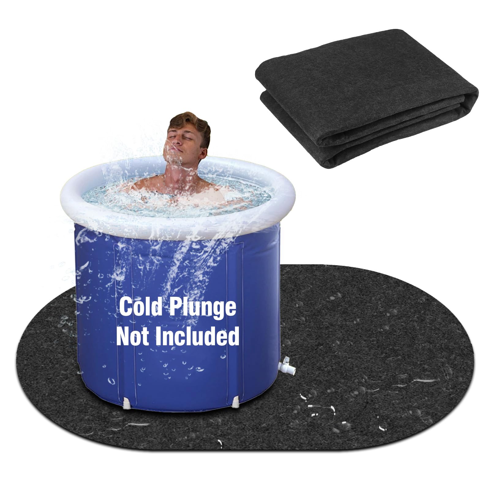 Cold Plunge Protective Floor Mat, 4.59X3.28FT Ice Bath Tub Mat Indoor Outdoor, Protector Mat for Cold Plunge Tub Ice Bath Tub, Waterproof Slip-Proof