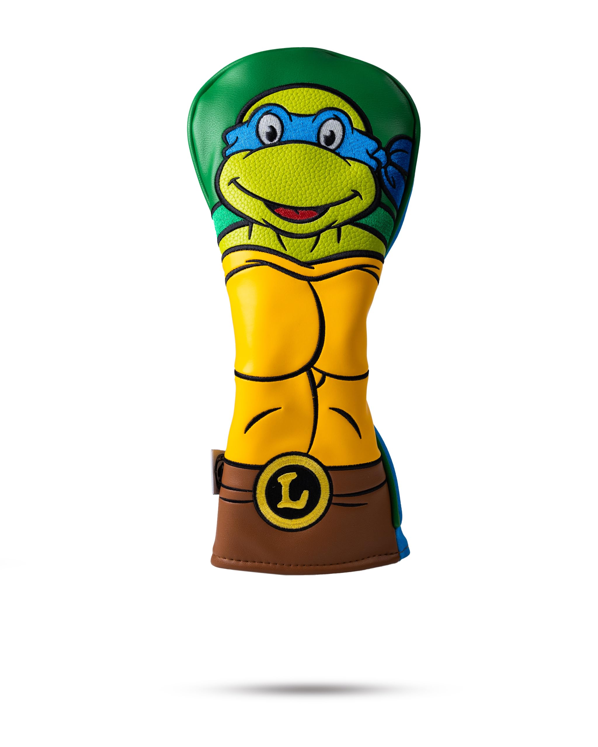 Pins & Aces TMNT Utility Head Cover - Premium, Hand-Made Leather Headcover - Teenage Mutant Ninja Turtle Head, Tour Quality Golf Club Cover - Style and Customize You Golf Bag