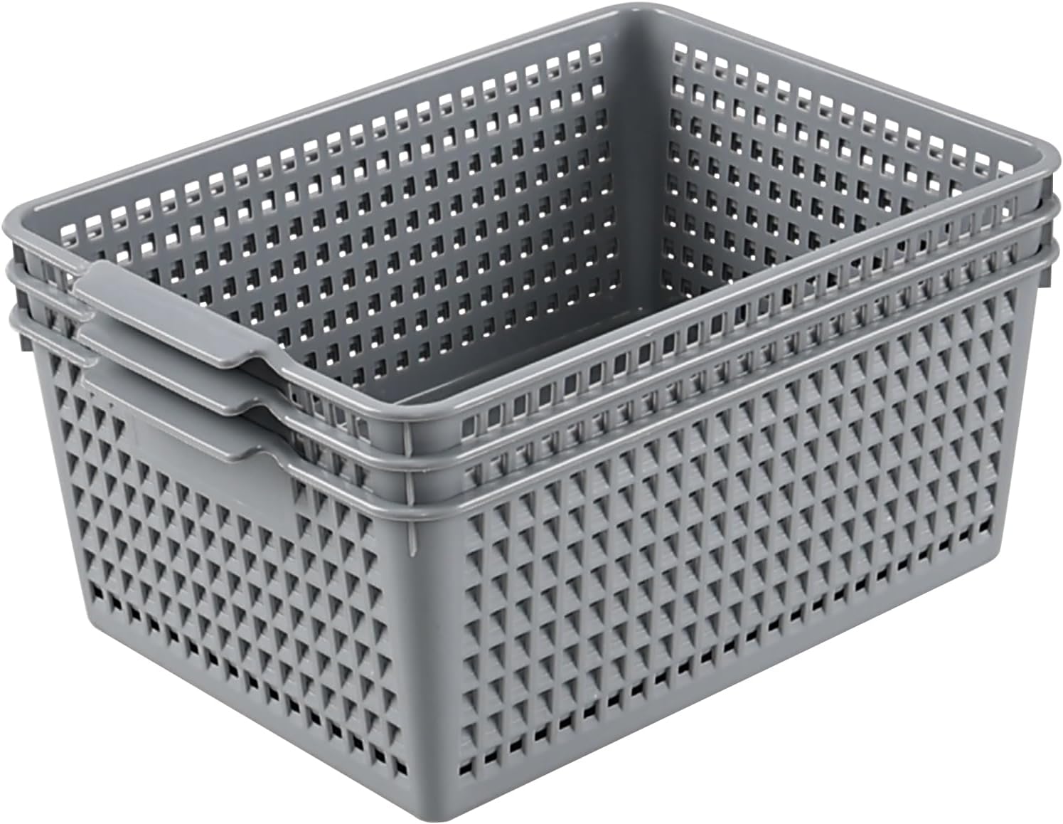 Amazon.com: Callyne 3 Pack Plastic Stacking Organizer Basket, Open ...