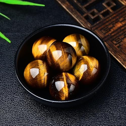 Miniatura 6 de Bola de cristal de ojo de tigre, esfera de cristal real para meditación y curación, bola de cristal de ojo de tigre, pequeña esfera de cristal para