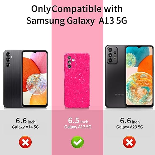 Miniatura 2 de MINSCOSE Funda compatible con Samsung Galaxy A14 5G neón, bonita funda delgada con purpurina fina, a prueba de golpes, para mujeres y niñas, Galaxy