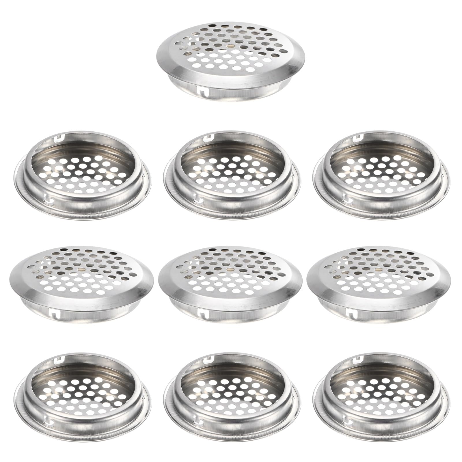 Grille d'aération ronde inox 53mm ventilation meuble placard dressing et soffite extérieur
