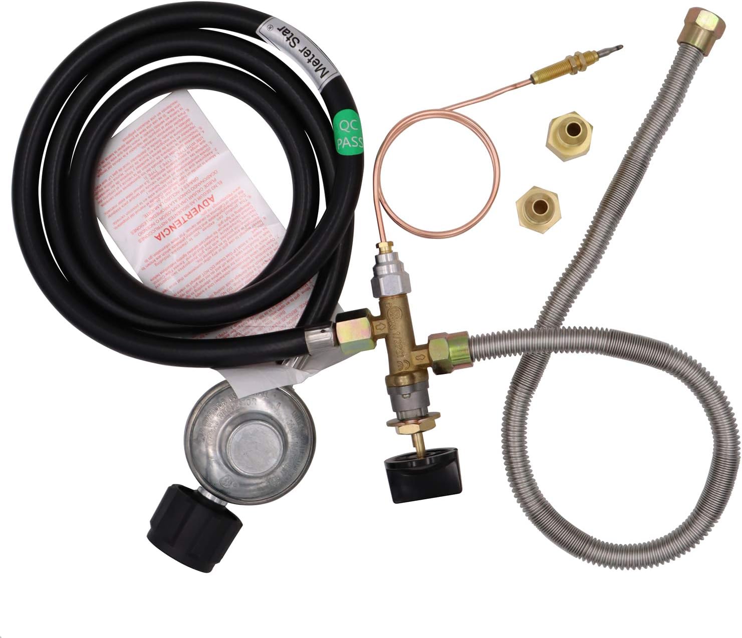 Meter Star Meter Star CSA Approved Parts Propane Fire Pit/Fireplace Parts Gas Control Valve System Regulator Valve with Hose