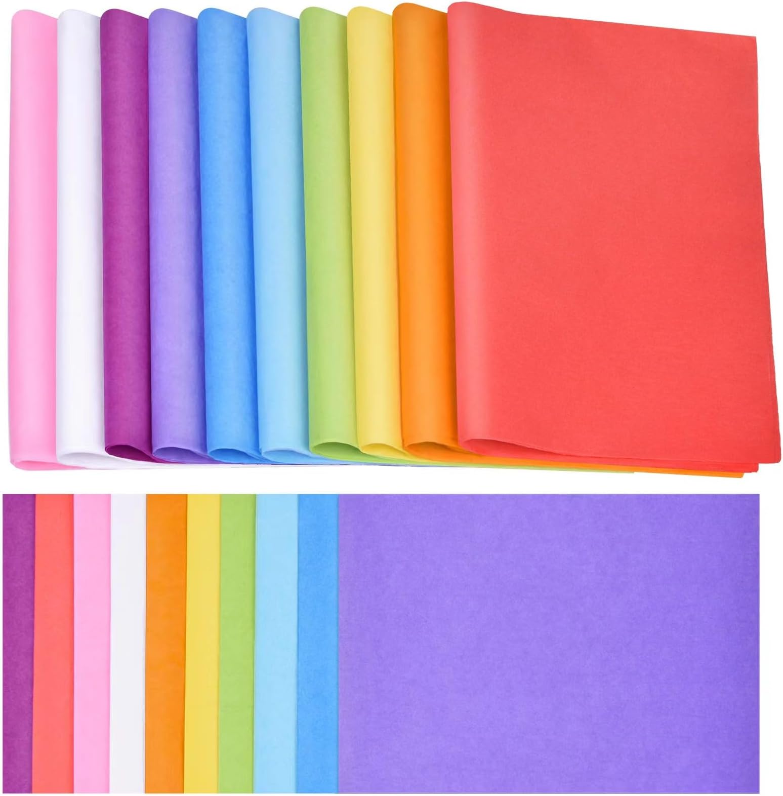 60 Sheets 20"x14" Wrapping Tissue Paper Bulk in 10 Assorted Colors for Gift Bags Weddings Birthday Arts Craft Party Decoration