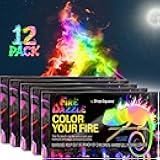 Fire Dazzle Fire Color Changing Packets for Fire Pit - 12 Pack Color Packets, Flame Changer for Fire Pit and Campfires - Camping Games Accessories for Kids and Adults