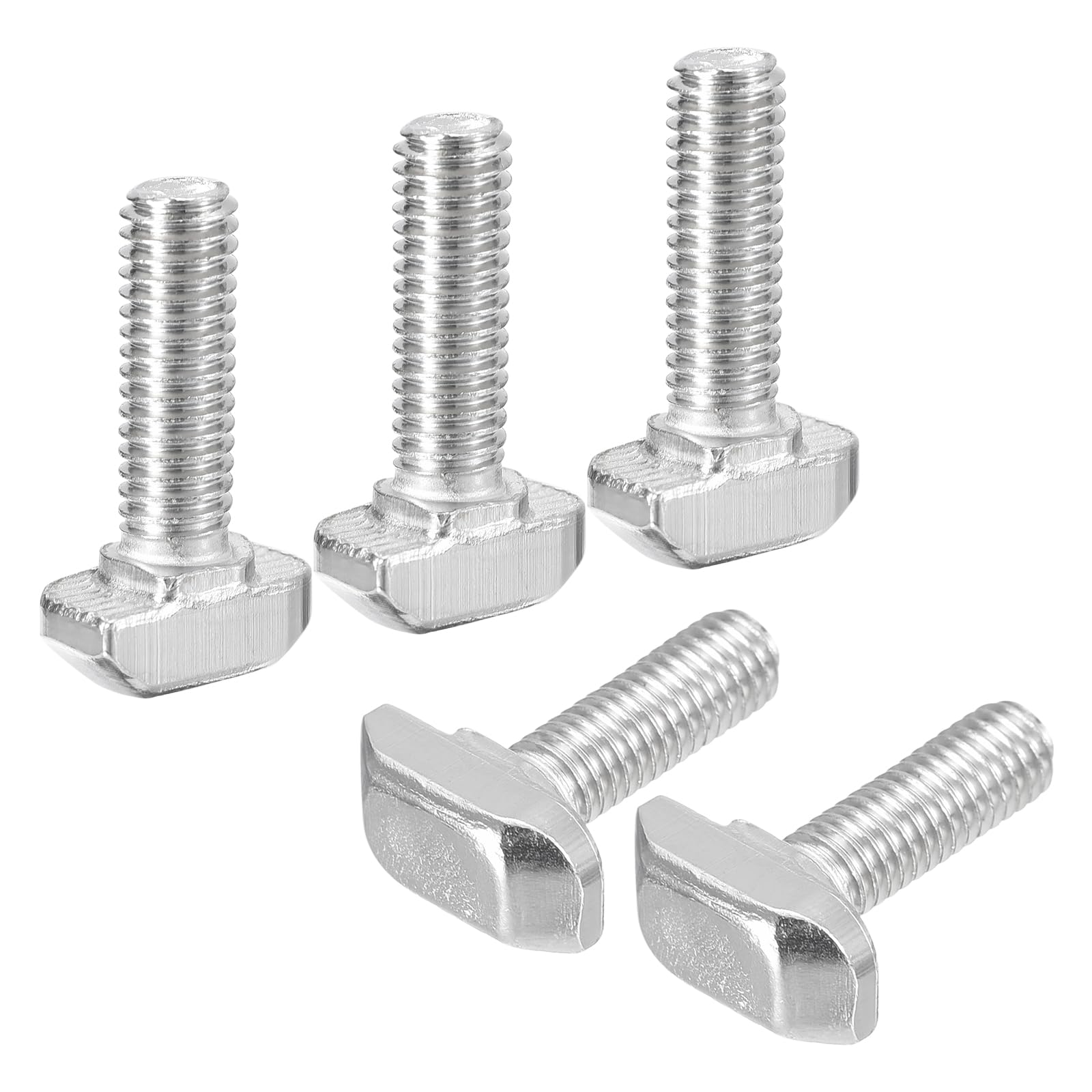 QUARKZMAN 30Pcs Boulons en T-Slot, M6 x 20mm Boulon à Tête de Marteau T Vis Goujon pour Profilé en Aluminium en T de la Série 3030, Acier Inoxydable 304, Argent