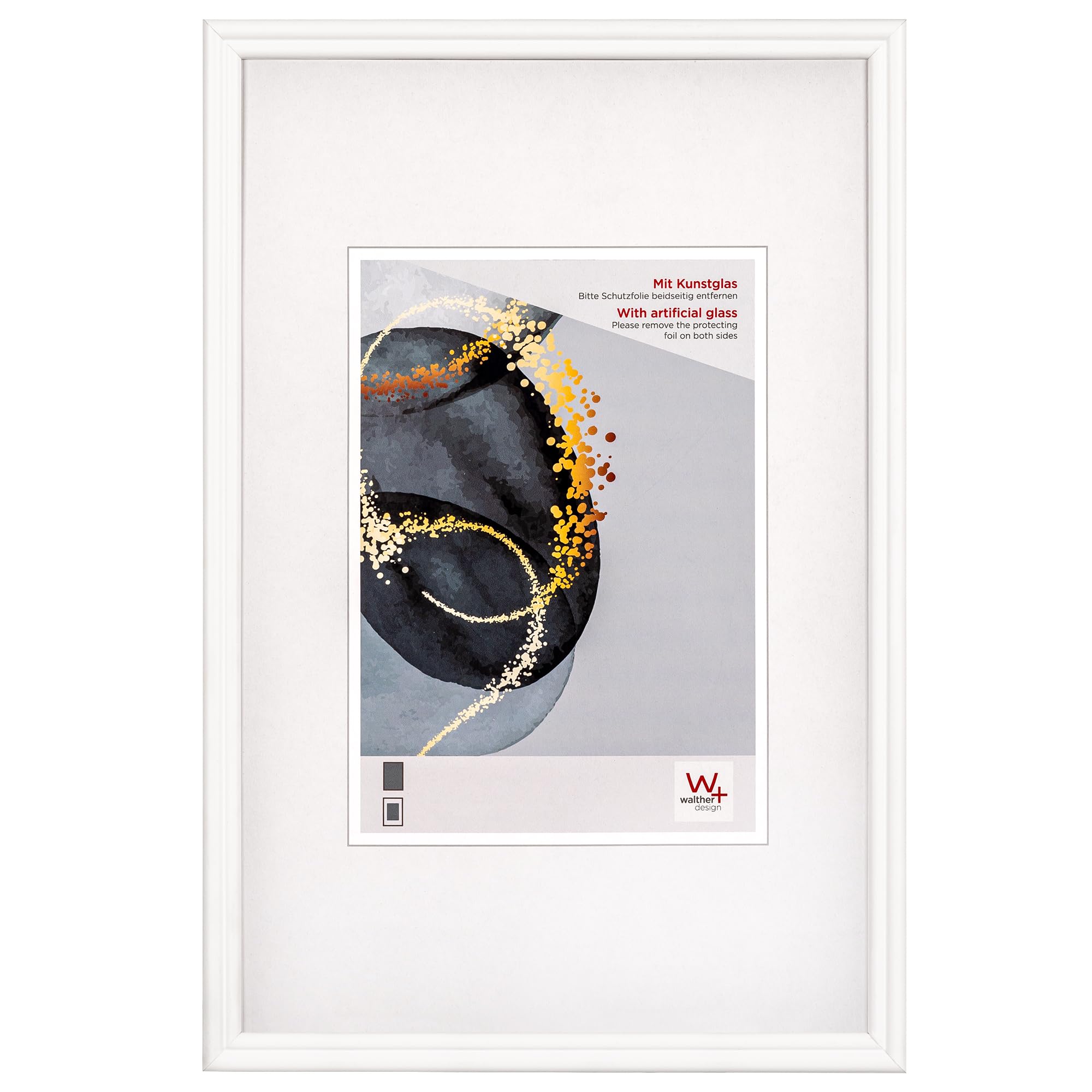 walther design Select HSX040W Marco de fotos de madera con cristal acrílico de 30 x 40 cm, blanco