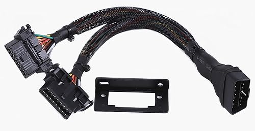 Miniatura 2 de Cable divisor OBD2 Y bajo el salpicadero OBDII 1 macho a 2 hembras divisor de 20awg de alambre grueso