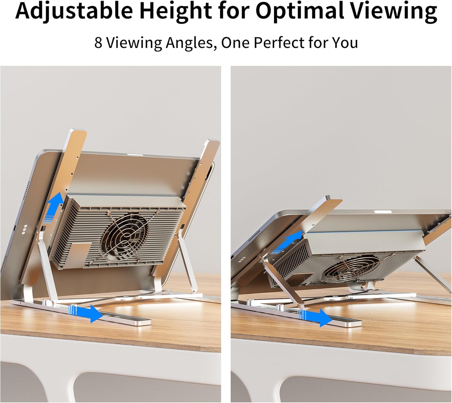 120W Ultra-Quiet Independent Power-Controlled Semiconductor Cooling Stand for iPad & MacBook. High Power Adjustable Aluminum Cooling Pad with Thermal Pads. Fits 7.9-11" iPad, MacBook Air & Pro