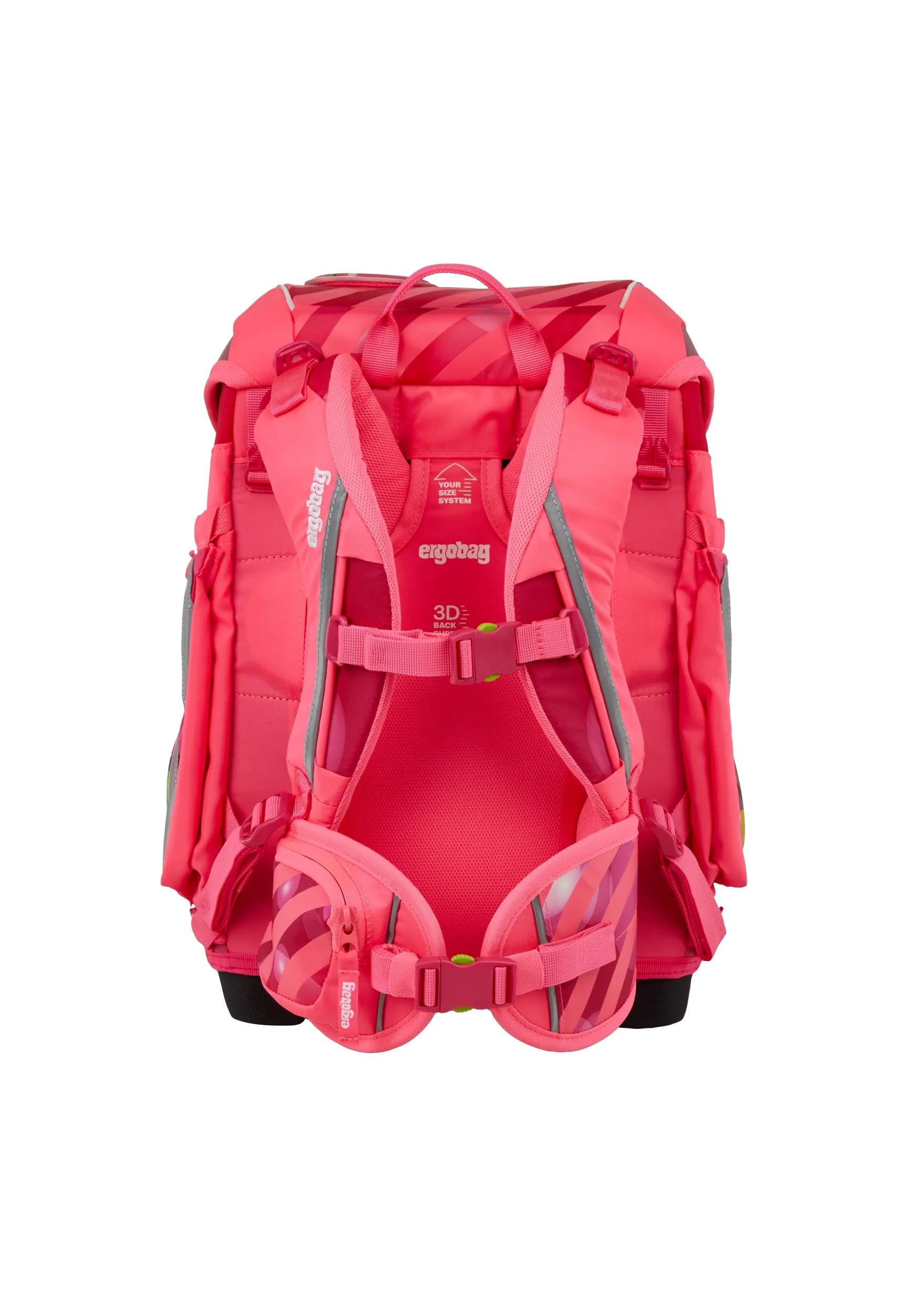 ergobag Cubo Set Mochila Escolar ergonómica clásica, Set de 5 Piezas para Primer Curso de Primaria WonBearful Unicorn - Fucsia
