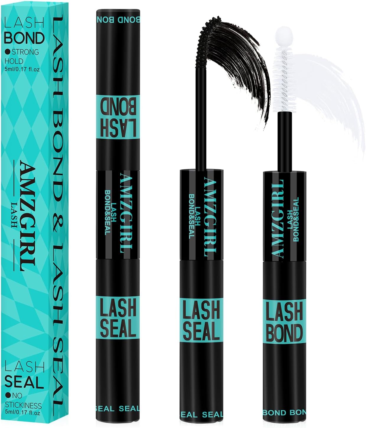 Lash Bond and Seal,Lash Glue for Eyelash Extensions,Eyelashes Clusters Lash Bond and Seal Waterproof 10ml,2 in 1 Eyelash Bond and Seal Long Lasting,Bond and Seal Lash Extensions Strong Hold