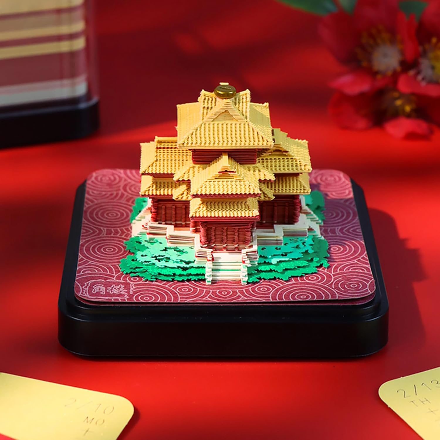 3D Art Calendar Memo Pad 2025,3D Time Piece Calendar 2025 Desk Calendar Creative Tear Away Paper Sculpture Art Calendar Notepad Christmas Gift,Corner Tower
